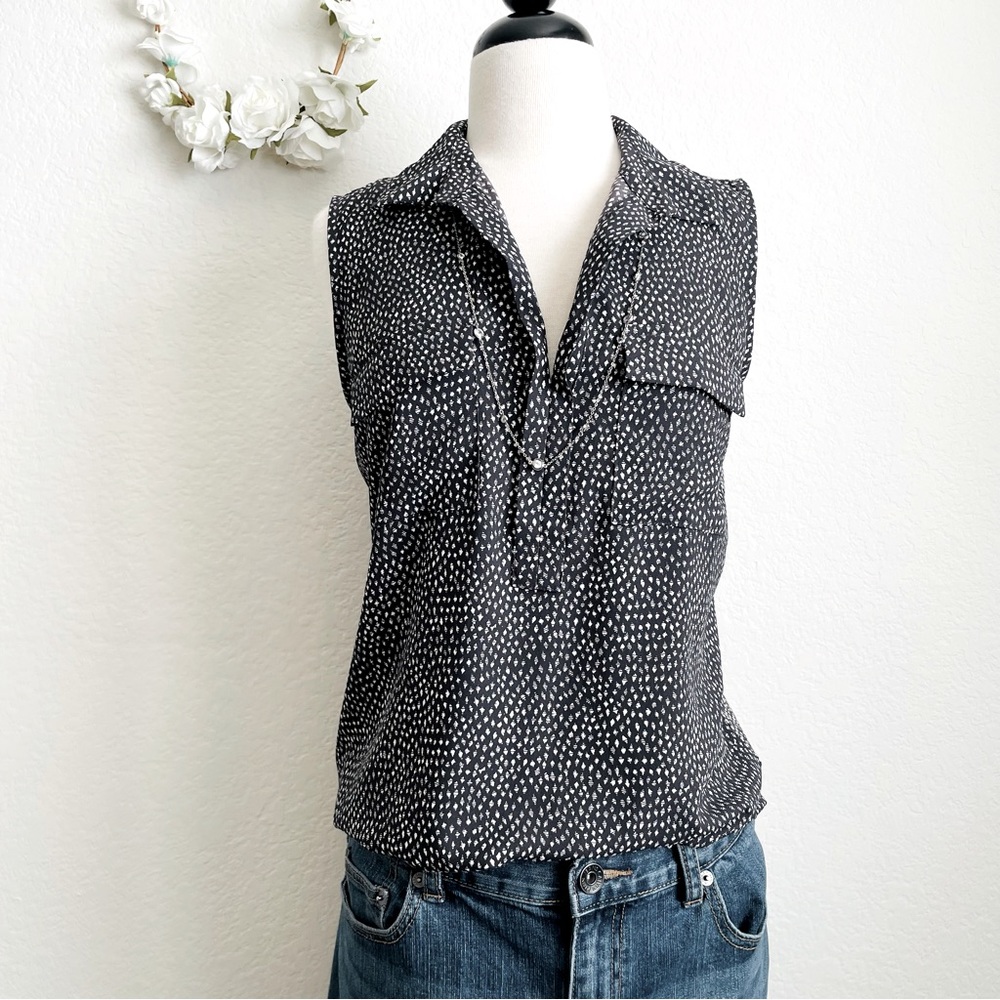 LOFT Black Printed Blouse